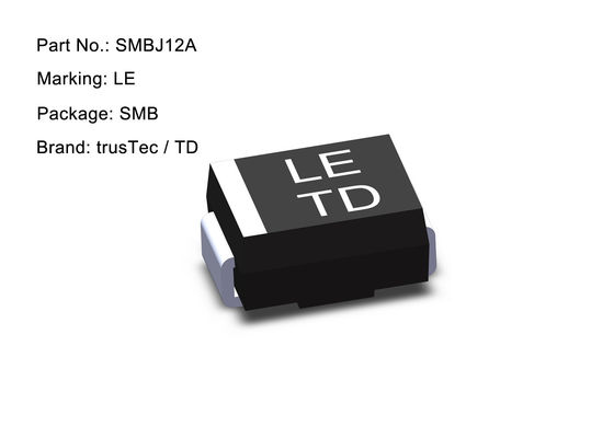 ديود حماية ESD ثنائي الاتجاه منخفض السعة للغاية 600 وات 12 فولت SMBJ12A