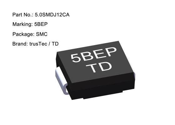 ديود SMD TVS عالي الطاقة 12 فولت 5000 وات 5.0SMDJ12CA جهد كهربي 19.9 فولت